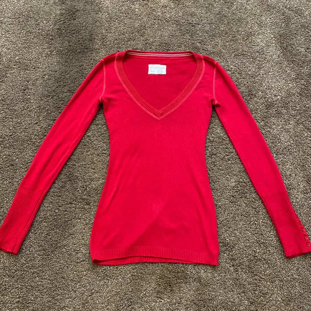 Aeropostale Red V-Neck Blouse